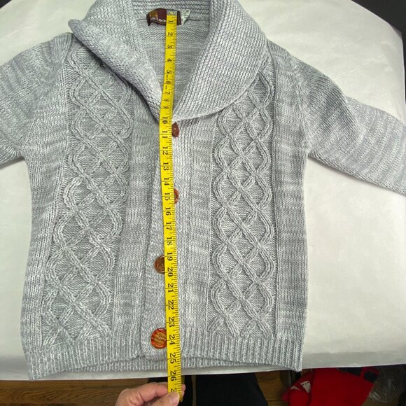 Vintage McLockland Shawl Collar Cardigan Gray M - Picture 8 of 9